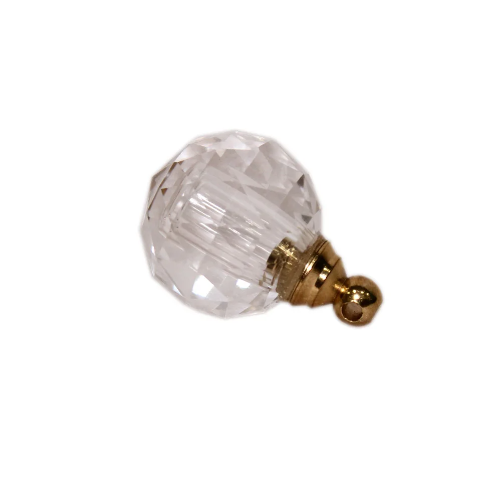 Natural white crystal perfume bottle polyhedron facet Pendant clear quartz Jewelry Necklace Gift for women | Дом и сад