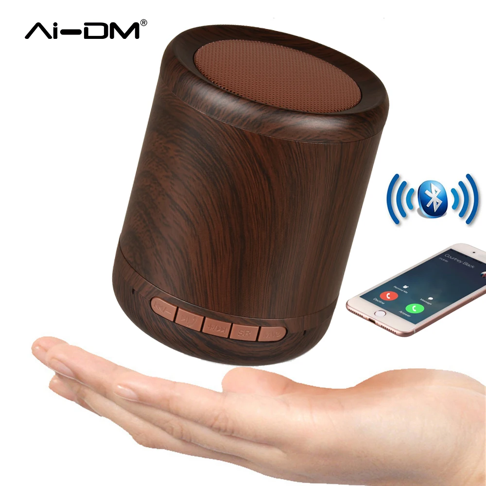 Aidm в Bluetooth Динамик дерево Портативный Крытый стерео Бас Колонки Поддержка TF AUX
