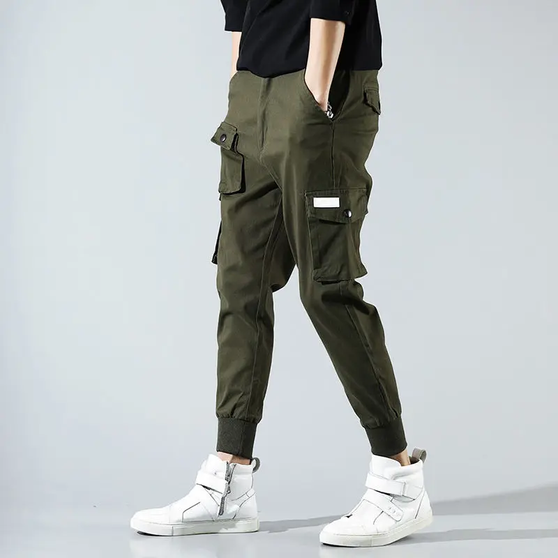 

Letter Embroidery Ribbons Casual Pants Men Trouser 2022 Spring Autumn Harajuku Harem Joggers Sweatpants 3XL XXXL
