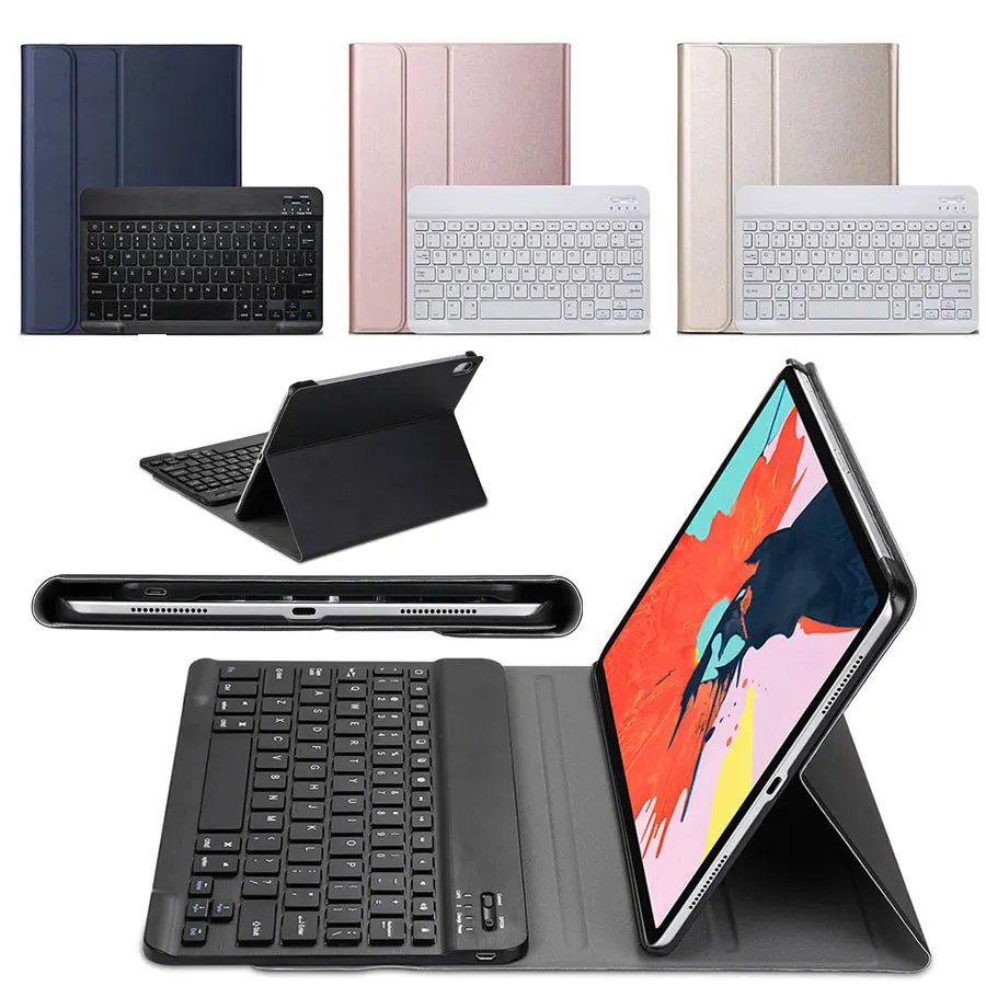 Bluetooth клавиатура для iPad Pro 11 дюймов «2 в 1» из искусственной кожи на магните Чехол Съемный Беспроводная клавиатура-Чехол