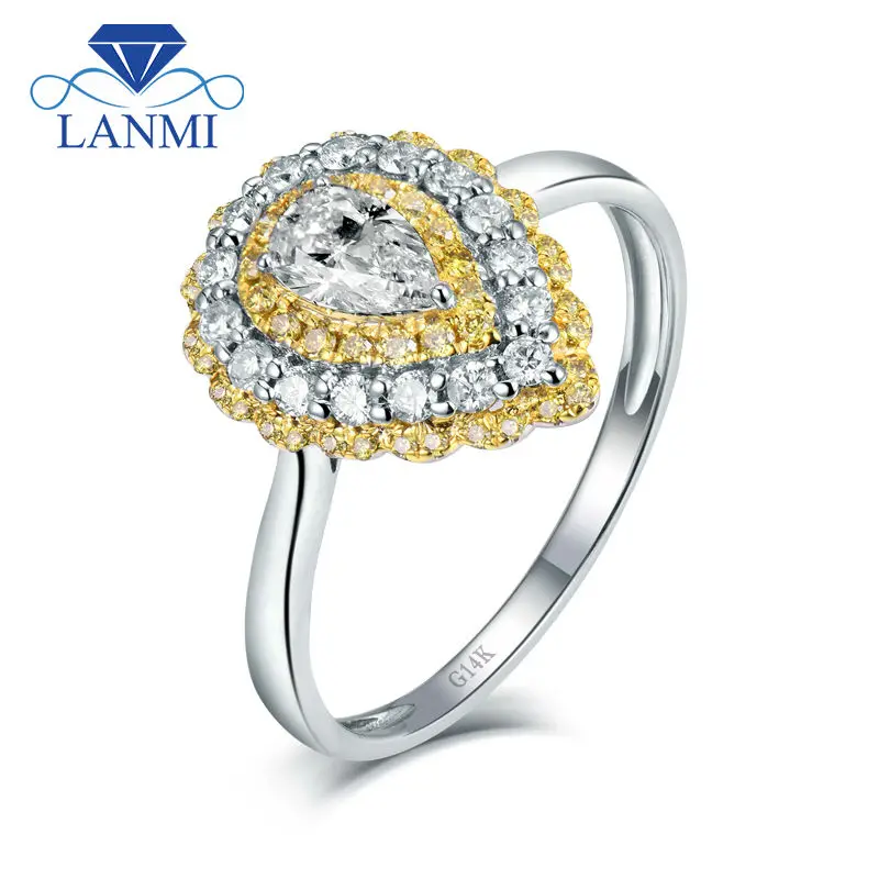 Женское кольцо из белого золота 14 к с бриллиантами|ring design|gold naturalring ring |