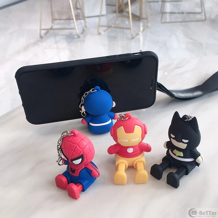 Для samsung S9/10 plus чехол для телефона Galaxy note 8/9 мультяшный Железный человек оболочка S6/S7edge S8+ мягкий чехол летучая мышь человек паук держатель ремень
