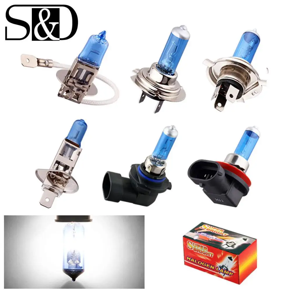 

Супер яркие галогенные лампы H1 H3 H4 H7 H8 H9 H11 9005 HB3 9006 HB4 55 Вт 6000K Автомобильные фары, противотуманные фары, лампы белого цвета для парковки