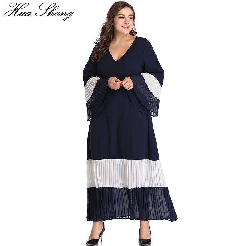 Женское летнее платье с длинным рукавом элегантное лоскутное Плиссированное