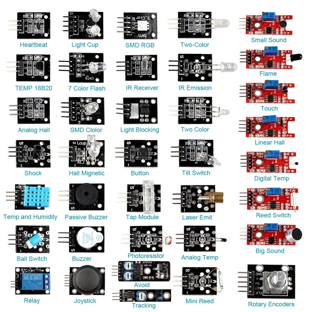 Набор обучапосылка тов 37 в 1 для сенсорного модуля Arduino маленькой