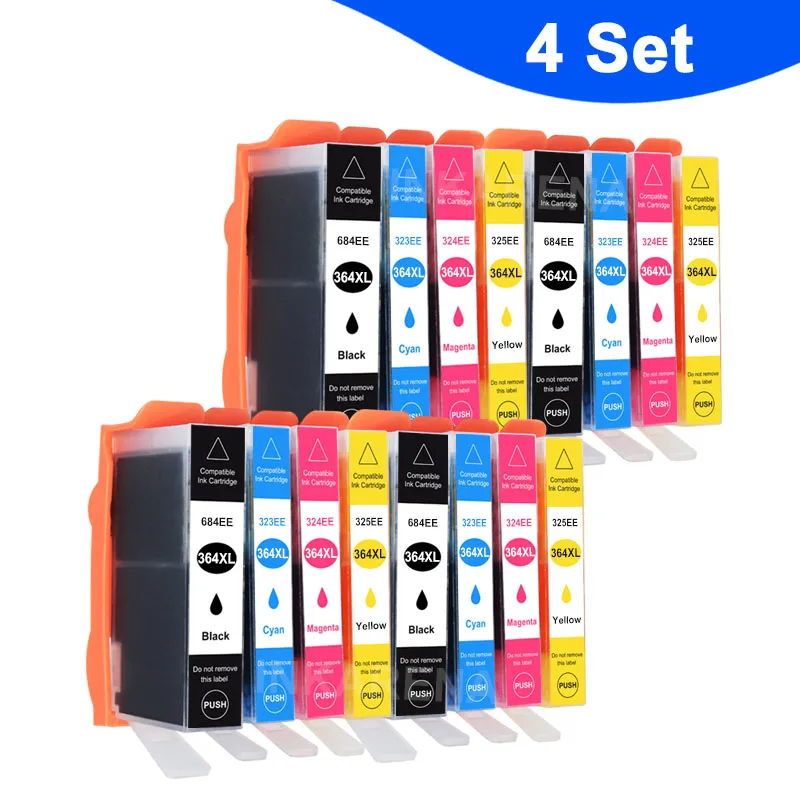 364XL 4 x Set 364XL совместимый картридж с чернилами Замена для hp 364 XL Photosmart 5510 5515 5520 7520 B109a 6510 с чернилами hp Deskjet 3070A 7510 принтер - Цвет: 364XL 4 x Set