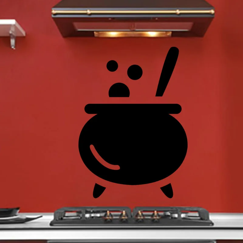 3 различных размеров домашние украшения для Хэллоуина ведьмы котел стены Стикеры