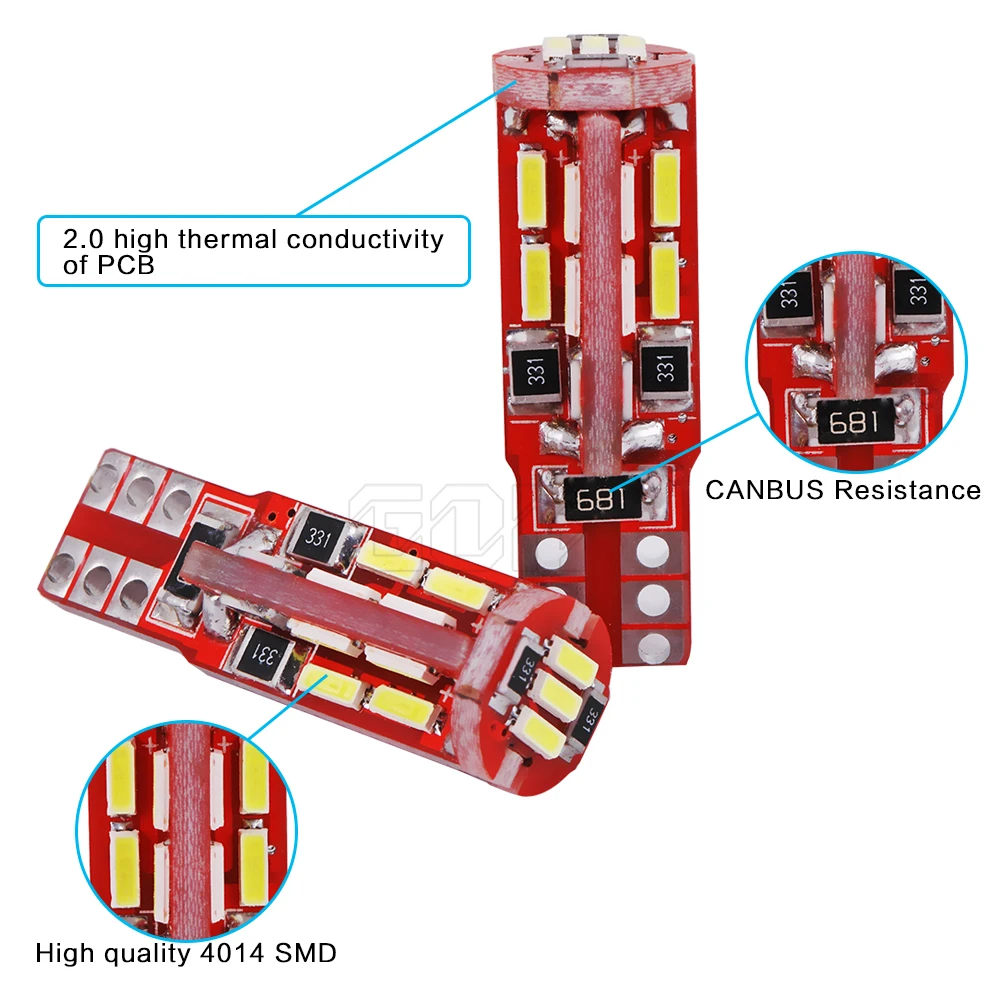 Новинка 2 x T10 led W5W 19smd 194 168 19LED 4014 SMD яркий автомобильный интерьерный Стайлинг Canbus