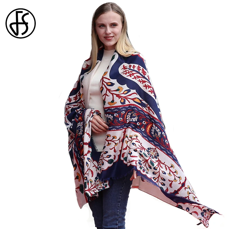 Женский Шелковый атласный шарф FS длинный шаль из пашмины с принтом весна 2019 |