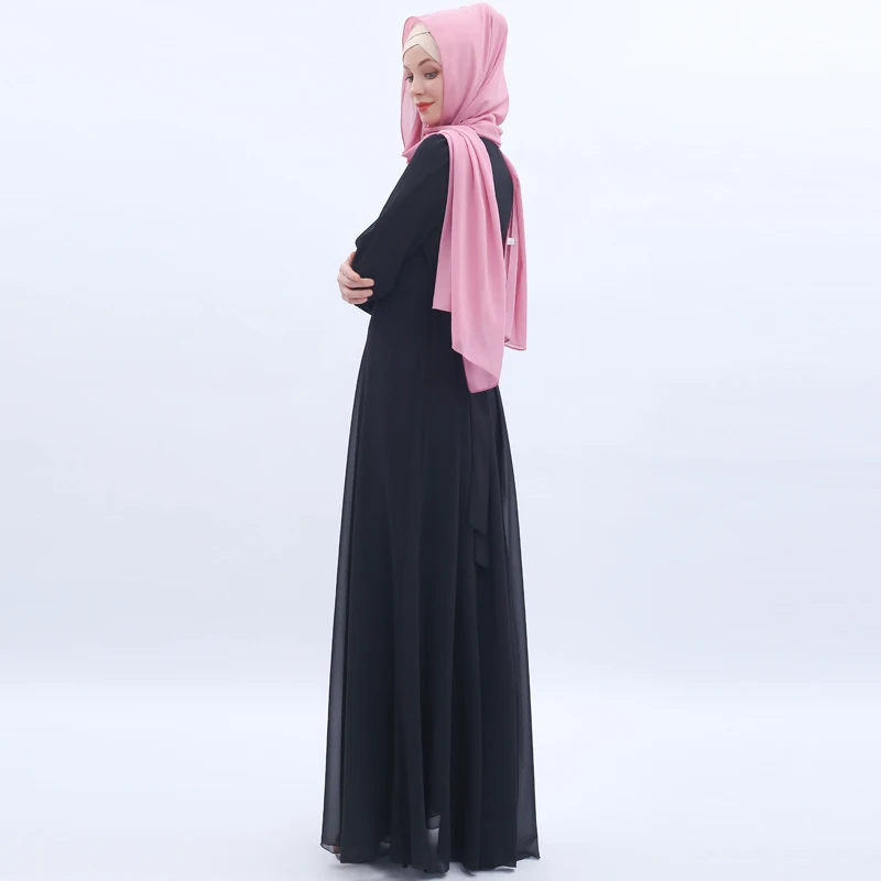 Шифоновые платья Abaya Дубай пакистанский хиджаб мусульманское платье Женский