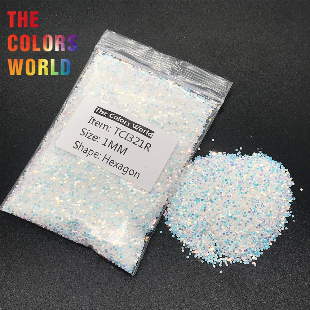 

TCI321R Pearlescent Iridescent White Color Hexagon Shape Nail Glitter Nail Art Design BodyGlitter Henna Tatto DIY Cup Decoration