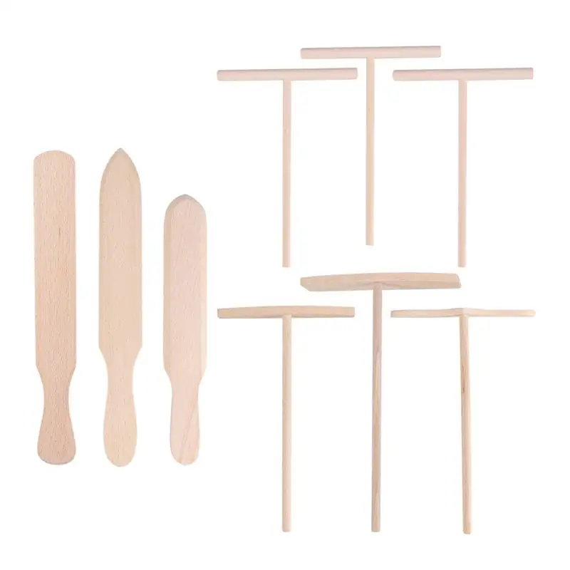 Столовые приборы 9 шт./компл. деревянный расширитель крепа и лопатка