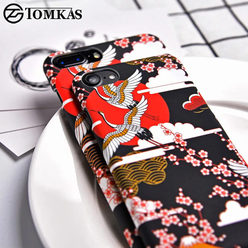 Чехол TOMKAS с рисунком животных для iPhone 7 6 S милые жесткие чехлы ПК краном 5 дюймов