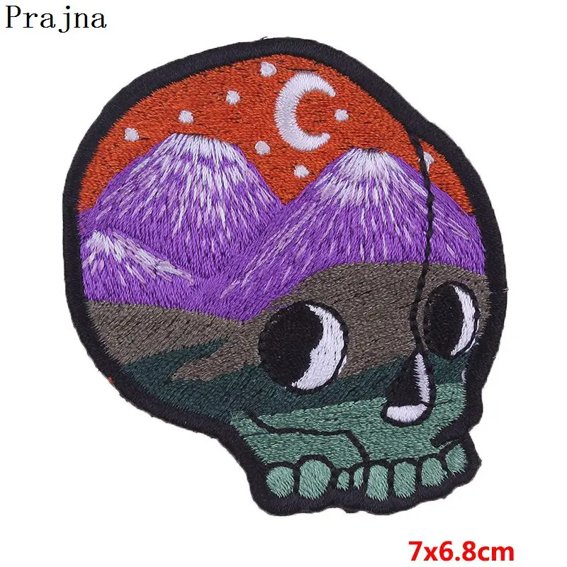 Наклейки на одежду Prajna с изображением инопланетянина черепа утюга вышивка