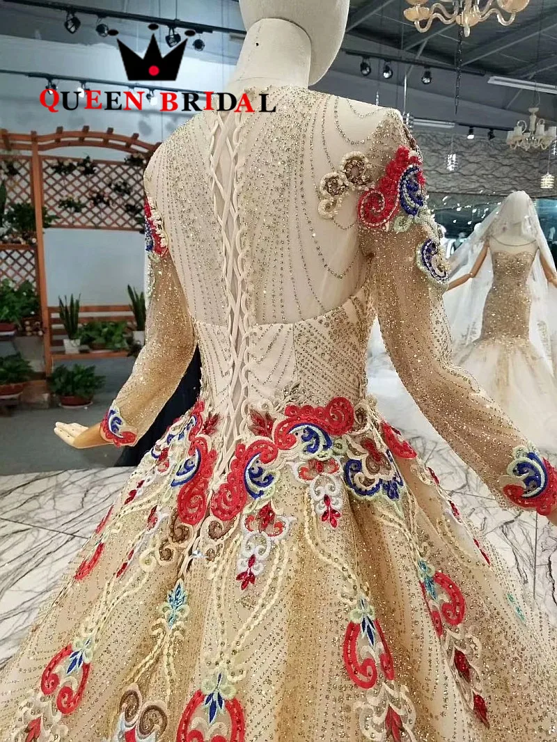High Quality 2021 Vestido De Festa A line O Neck Luxury Evening Dress Robe De Soiree Lady Evening Gown Long Formal Dress EV125