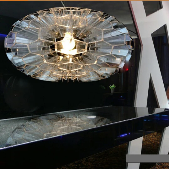 Подвесной светильник современный минималистичный акриловый абажур с сотовой