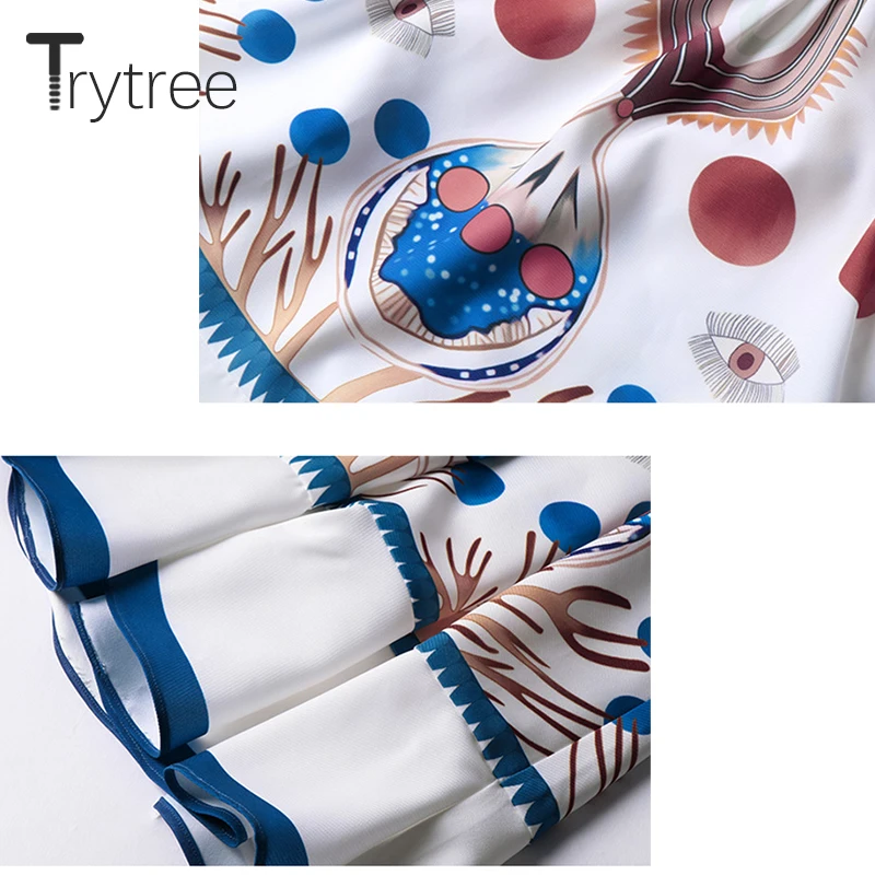 Женское платье рубашка в полоску с круглым вырезом Trytree повседневное мини