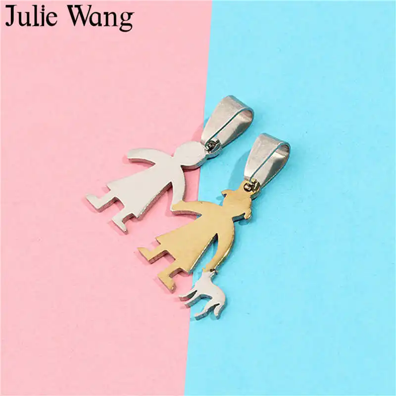Семейные Подвески Julie Wang из нержавеющей стали для папы мамы и ребенка ручная
