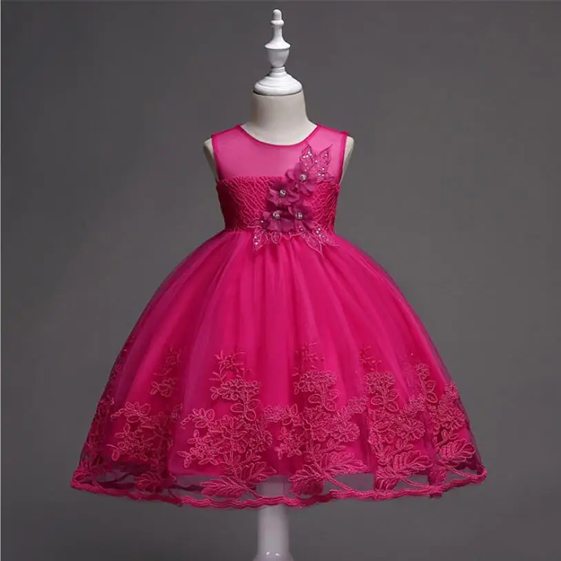 2018 г. Распродажа для девочек элегантные Свадебное платье с цветочным узором