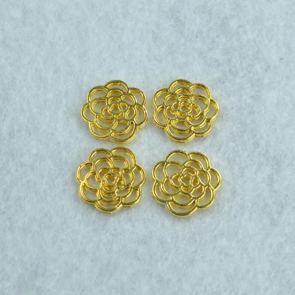 90 шт. новый дизайн золотые металлические подвески филигранные в форме цветка
