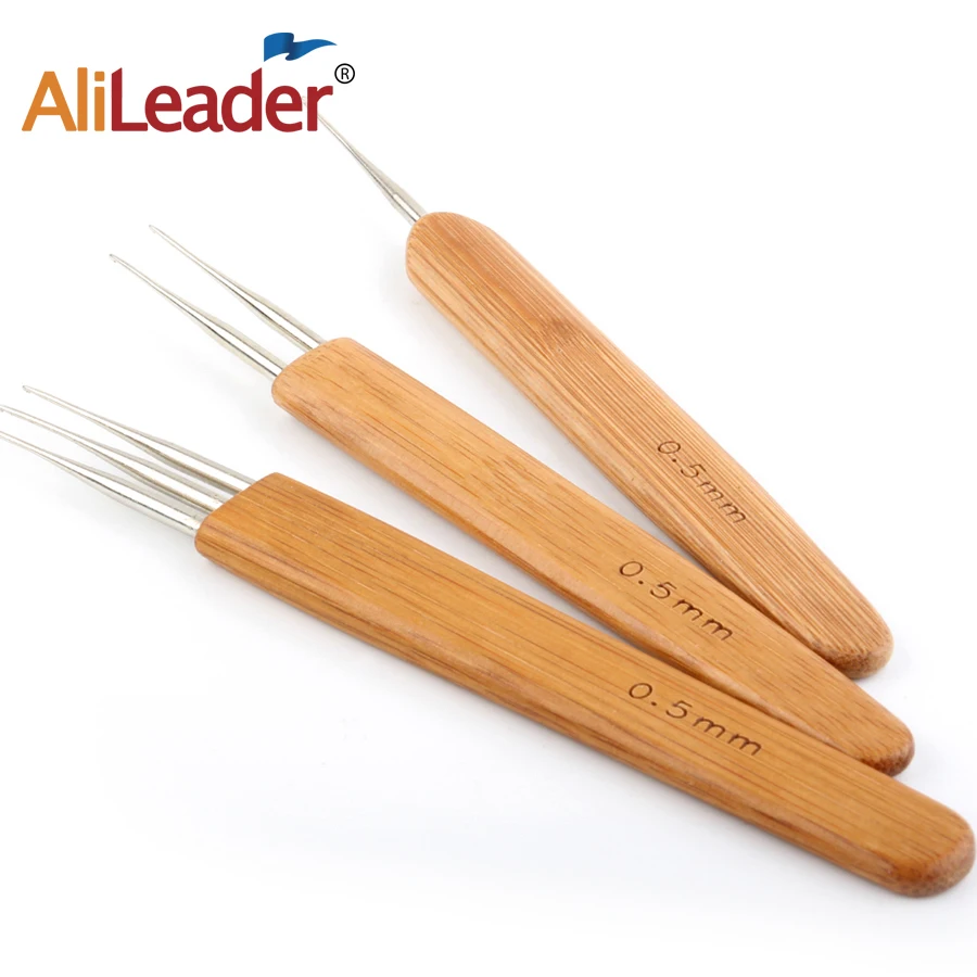 AliLeader 3 шт./партия бамбуковые иглы для вязания крючком плетение волос крючки