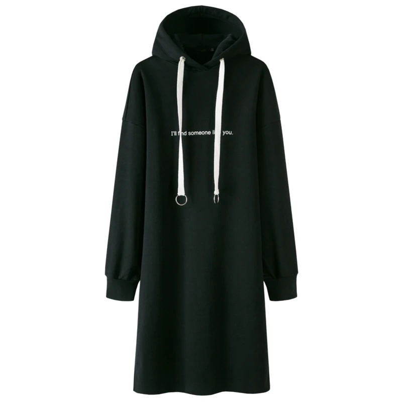 SEMIR женский свитер с капюшоном платье разрезом Спортивная Толстовка Платье