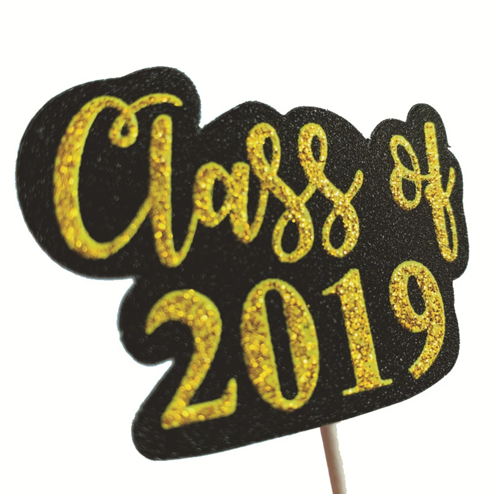 YORIWOO 5pcs 2019 Graduation Cake Topper Cupcake Toppers Congratulation High School Party Decoration Birthday Wedding | Дом и сад