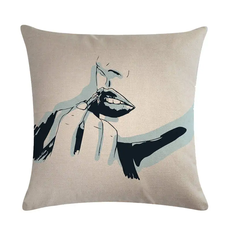 Современная наволочка из хлопка и льна 45 х45 см | Дом сад