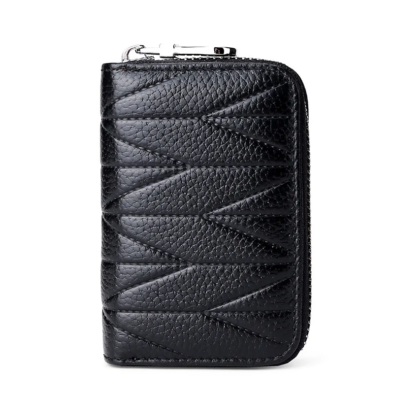 

Women Real Cowhide Genuine Leather Wallets Female Short RFID Blocking Anti Theft Purses Large ID Card Holders Carteras