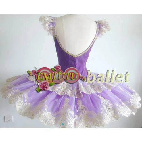 Винтажные профессиональные балетные пачки для взрослых Цвет фиолетовый золотой