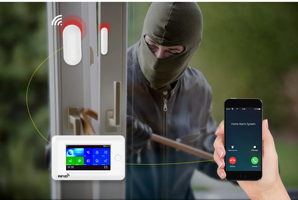 Fuers беспроводной WiFi датчик двери окна детектор замок микро переключатель домашней безопасности дверной сигнализации системы