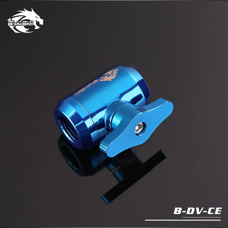 Blue Bykski B-DV-CEV2 ручные винтовые водяные клапаны, бутик несколько цветов G1/4 ''водяные охлаждающие клапаны, для системы охлаждения жестких труб - Цвет лезвия: Blue