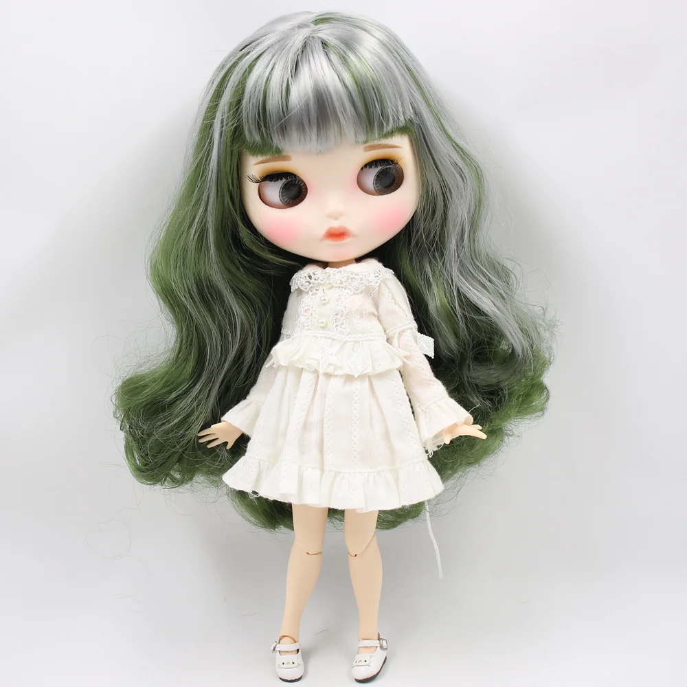 ICY Nude Blyth изготовленная на заказ кукла No. BL4299/9084 зеленая смесь серебряные волосы 1/6 bjd, pullip, licca, jerryberry
