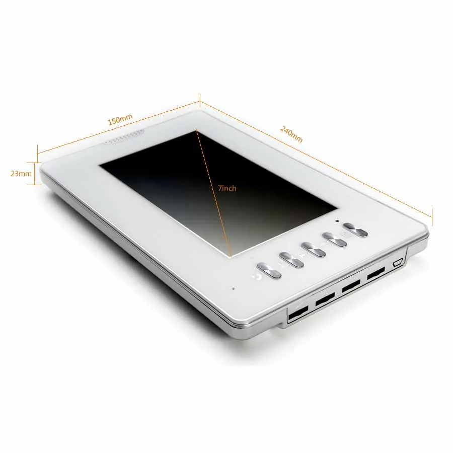 Видеодомофон 7 дюймов с 2 белыми мониторами и RFID считывателем|door phone intercom system|intercom