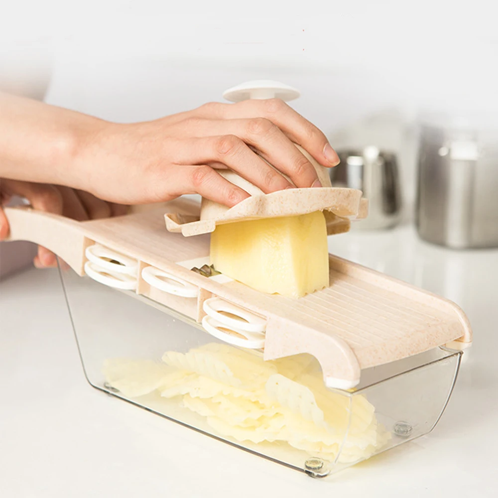 Кухня ОВОЩЕРЕЗКА с 6 сменных нержавеющая сталь лезвие рук протектор Контейнер