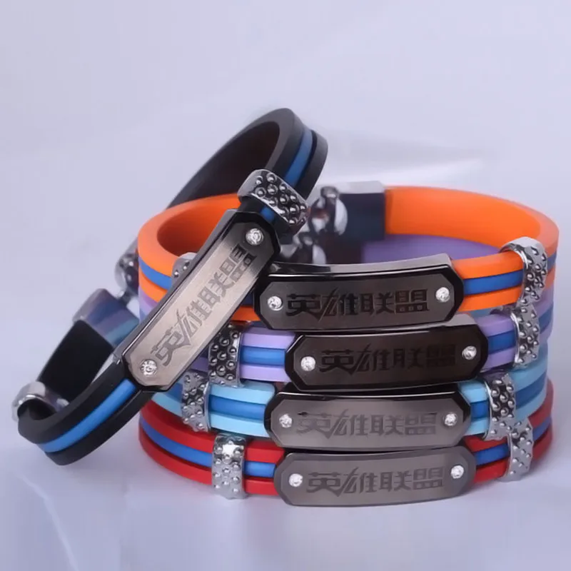 5 цветов LOL браслеты Лига Легенд мультфильм ручной кожаный браслет с ремешком для