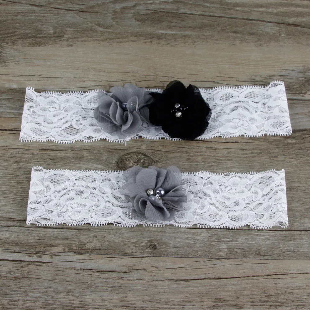 2 шт./компл. Свадебный классический набор подвязок из бисера винтажные кружевные
