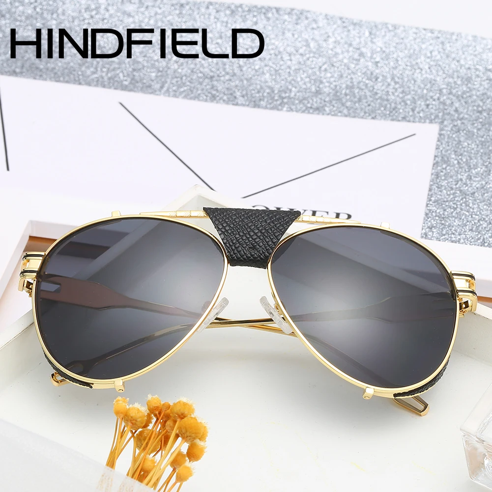 Hindfield солнцезащитные очки из искусственной кожи мужские брендовые дизайнерские
