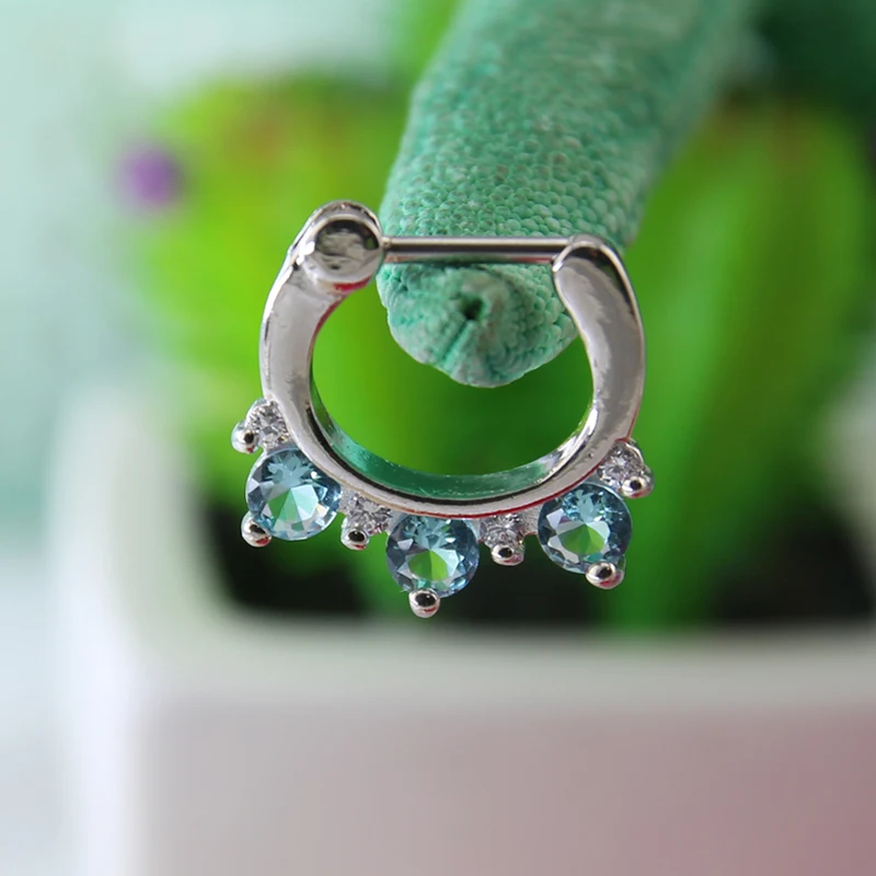 Нержавеющая стальные перегородки кликер голубой циркон кристалл 16 г перегородка