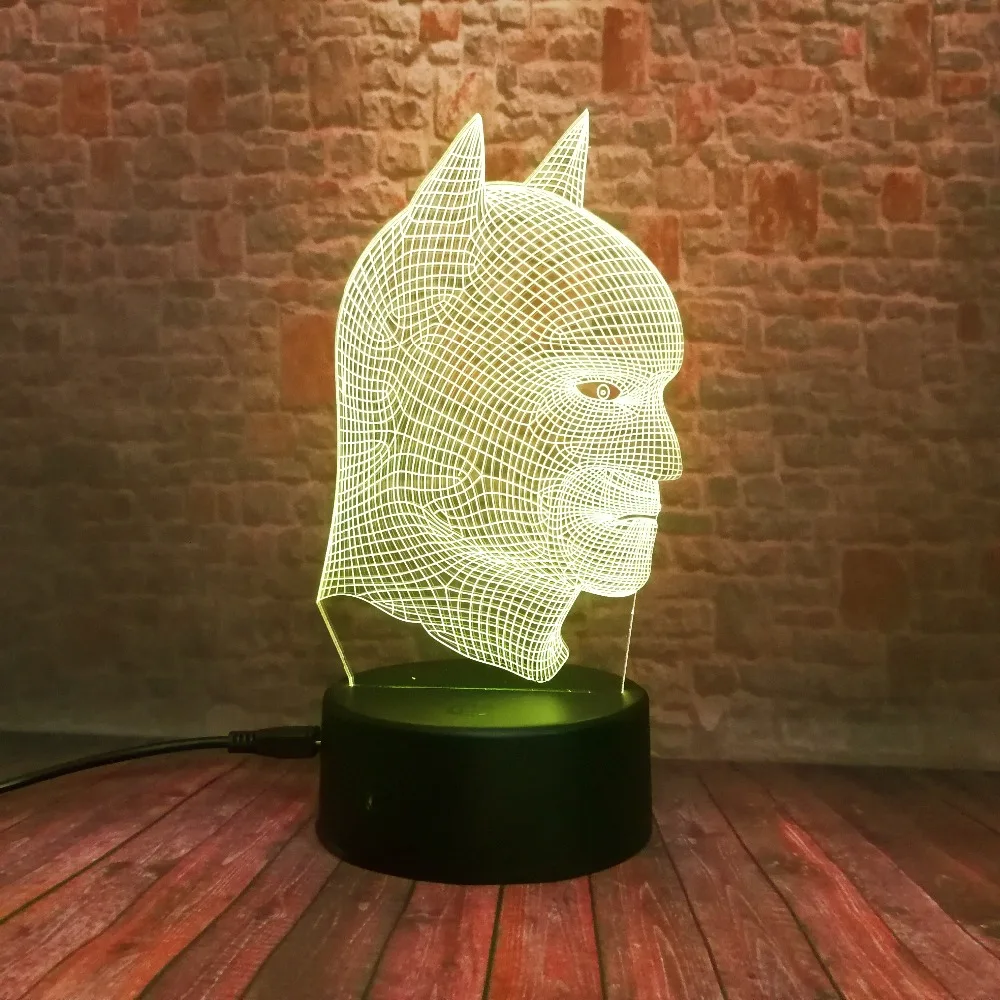 11 Diff Marvel супер герой DC Бэтмен Фигурки 3D иллюзия настольная лампа 7 цветов градиент ночник Мальчики Человек Рождественские Игрушки Подарки