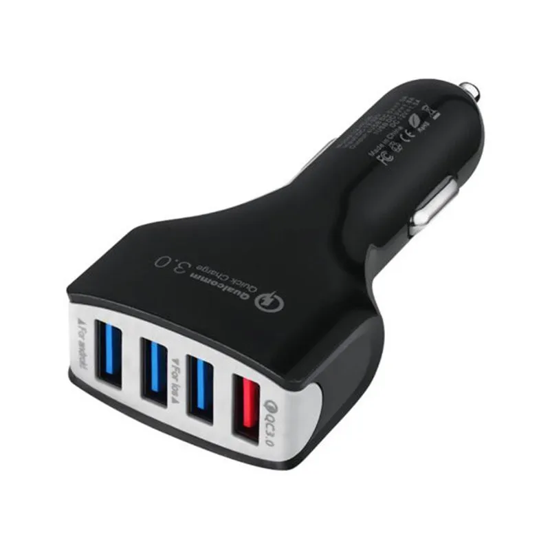 50 шт QC3.0 быстрое зарядное устройство 4 порта Переходник USB для зарядки в машине 5V 7A