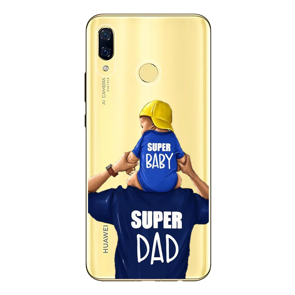 Soft TPU Funda For Huawei Nova 3 3i 3e Case Cover Silicone Capa Cute Baby Mom Dad Girl Coque Protect Phone Shell |