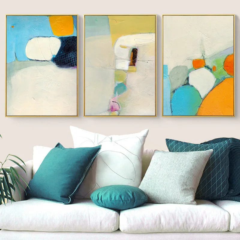 Картина для гостиной в нордическом стиле с абстрактным геометрическим рисунком