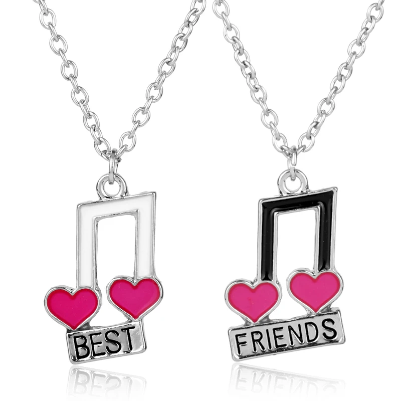 Женские Модные ювелирные изделия Музыкальные ноты лучший друг для 2 BFF Сердце