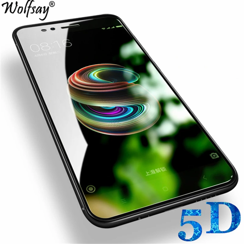Wolfsay 1 шт. 5D изогнутый экран протектор для Xiaomi Mi A1 закаленное стекло mi5x Защита от