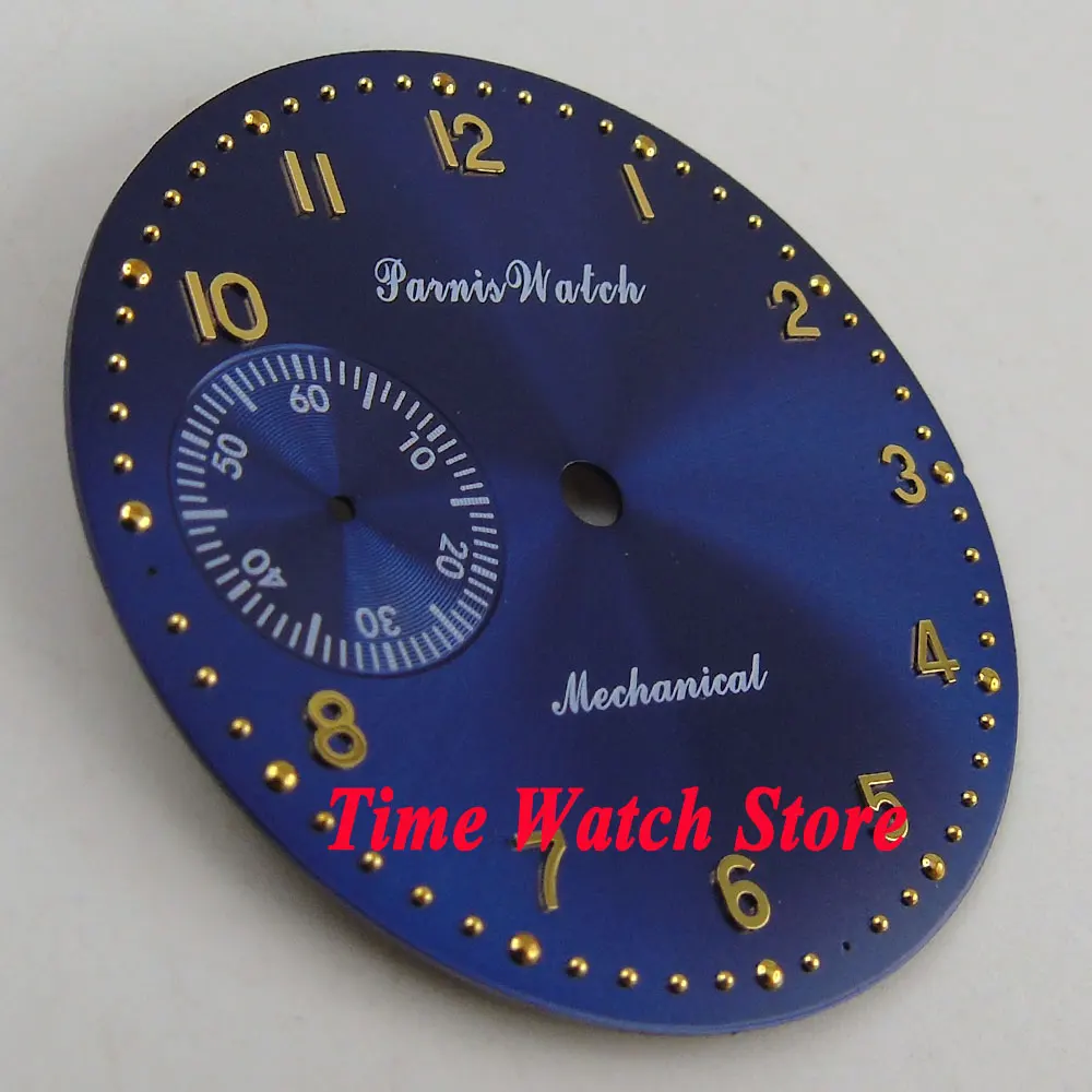 Циферблат Parnis 38 9 мм Rolyal синий циферблат золотые отметки подходит для