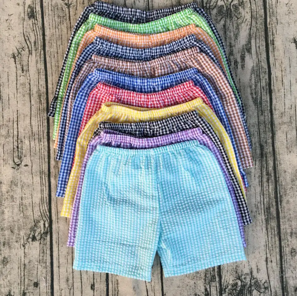 

Children Hot Sale Comfertable Plaid Stripe Seersucker Shorts Boys Summer Beach Sport Shorts