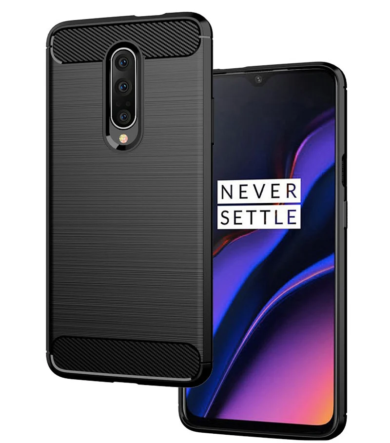Защитный чехол для OnePlus 7 Pro из матового углеродного волокна Мягкая силиконовая