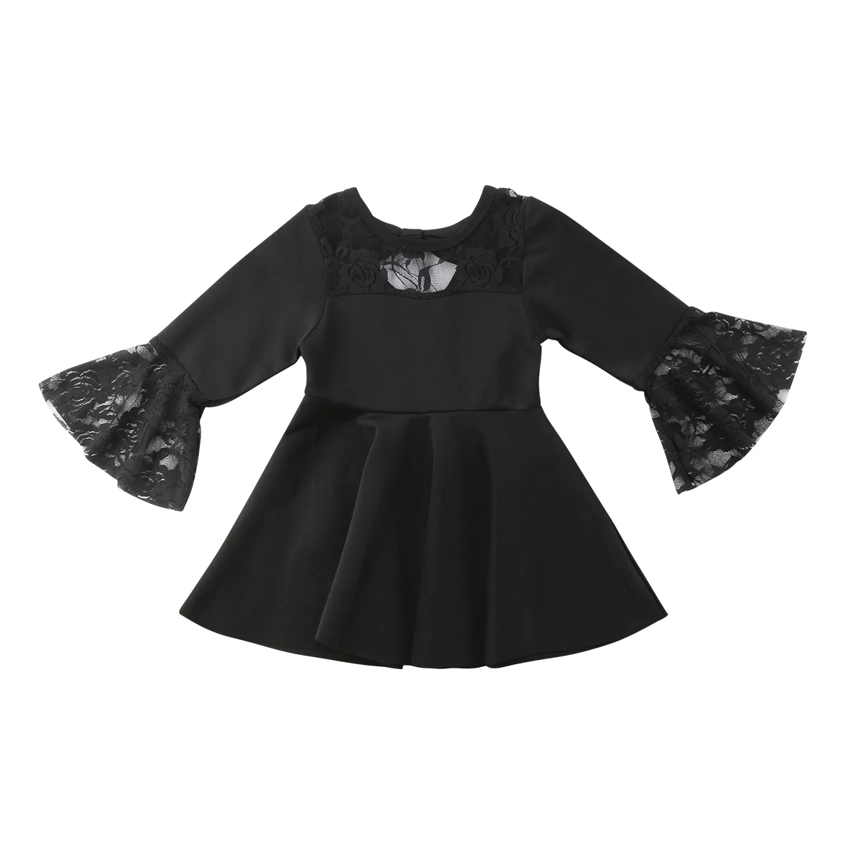 Fashion Lace Baby Girls Dress Long Sleeve Princess Ruffle Toddler Black Blue Girl Sundress Dresses Summer | Детская одежда и обувь