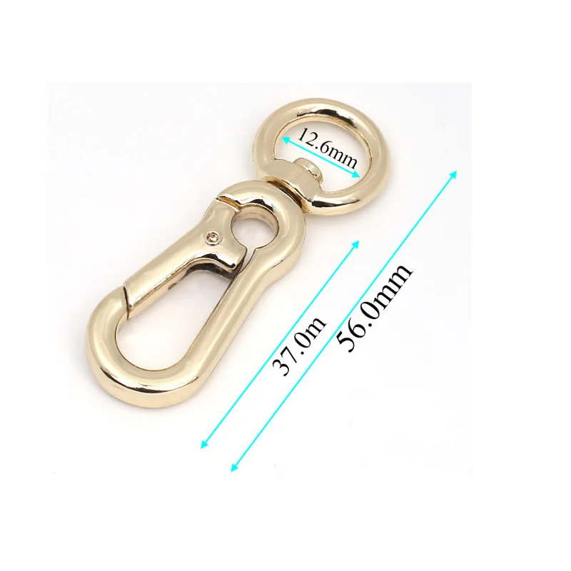 

12 x 56 mm Gold Trigger Swivel Hooks with Round O ring end
